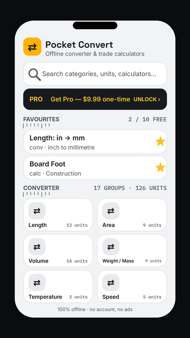 Pocket Convert screenshot 1